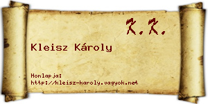 Kleisz Károly névjegykártya