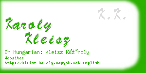 karoly kleisz business card